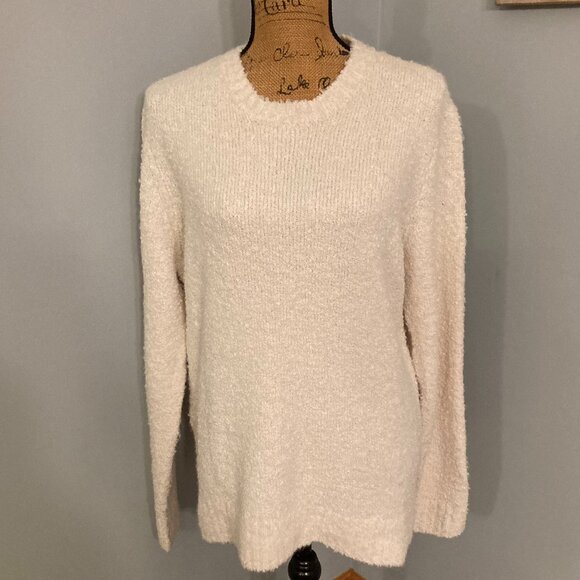 NWT - DKNY Cream Bouclé Sweater - Women Size L - Picture 1 of 16